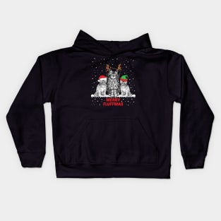 Merry Fluffmas Xmas gift cat lover Kids Hoodie